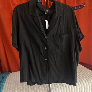 Banana Republic black/Charcoal Linen-Blend Shirt